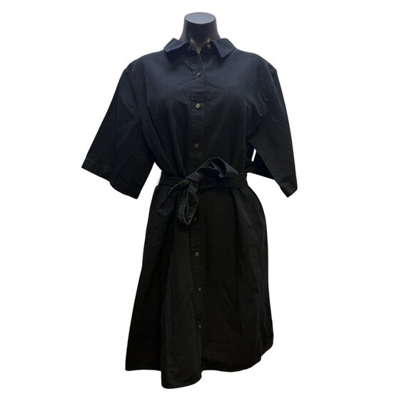 Banana Republic Dresses & Skirts - NWT Banana Republic Black Linen Shirt Dress With Tie Waist XL